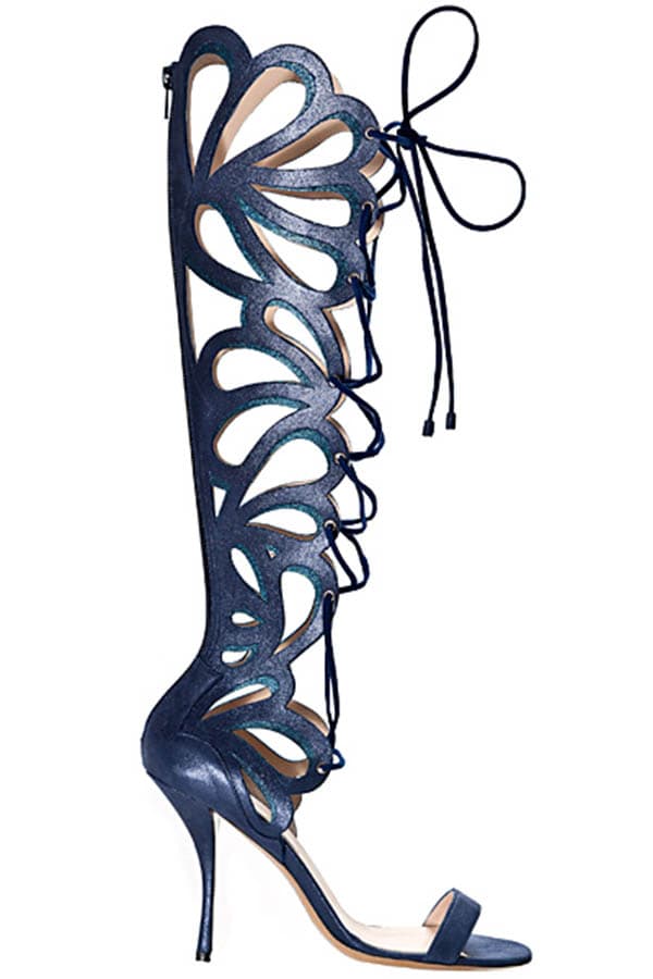 Nicholas Kirkwood Scalloped Lace-Up Sandal Boots