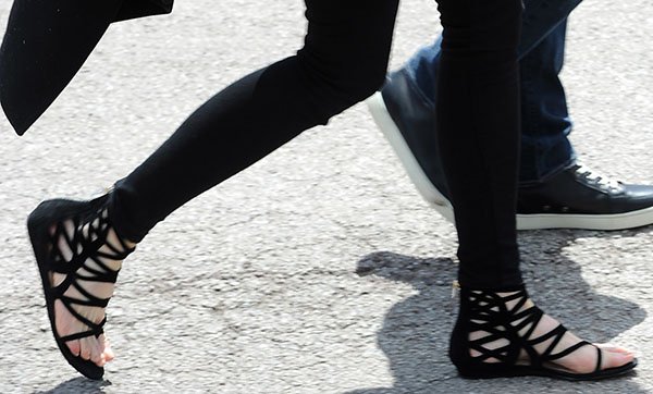 Nicole Kidman in Jimmy Choo Vernie Nicole Kidman steps out in chic black Jimmy Choo "Vernie" gladiator sandals while enjoying a casual stroll in Cannes