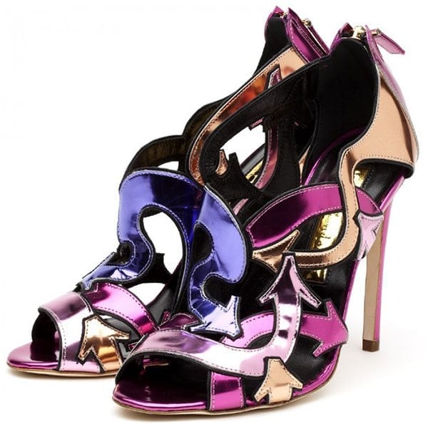 Rupert Sanderson Zandy Sandals in Multi Mirror