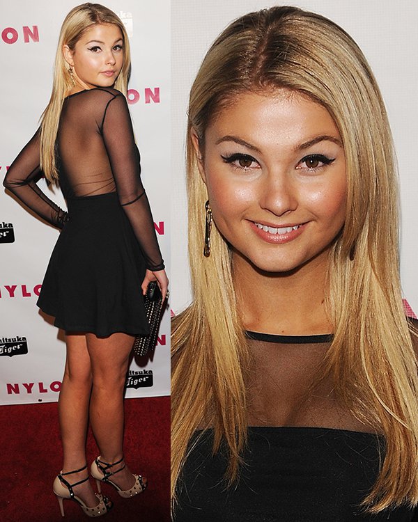 Stefanie Scott at Nylon Magazine Young Hollywood Party Stefanie Scott rocked a sheer back ASOS dress that added a touch of intrigue and allure to her look at Nylon Magazine's Young Hollywood Party