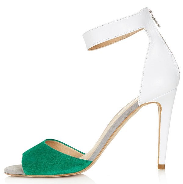 Topshop Rees 2 Part Hi Sandals Green White