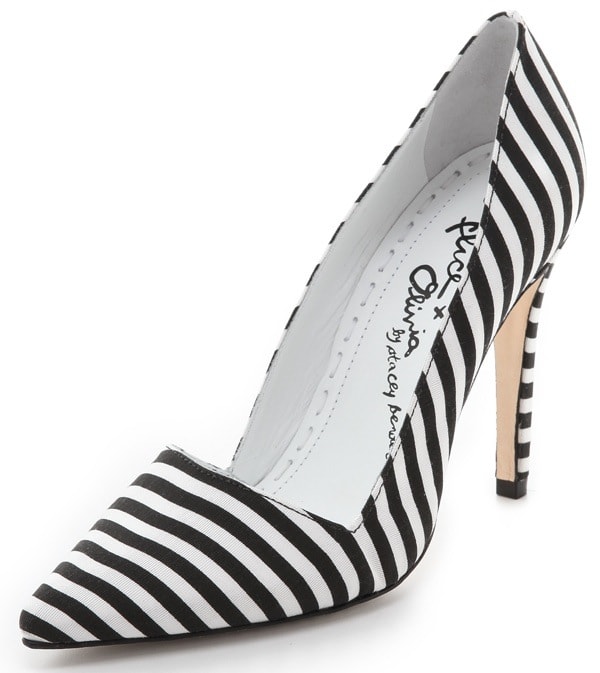 Alice + Olivia "Dina" Striped Pumps