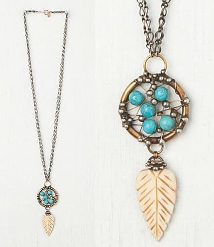 Free People Mikal Winn Turquoise Dream Catcher Pendant