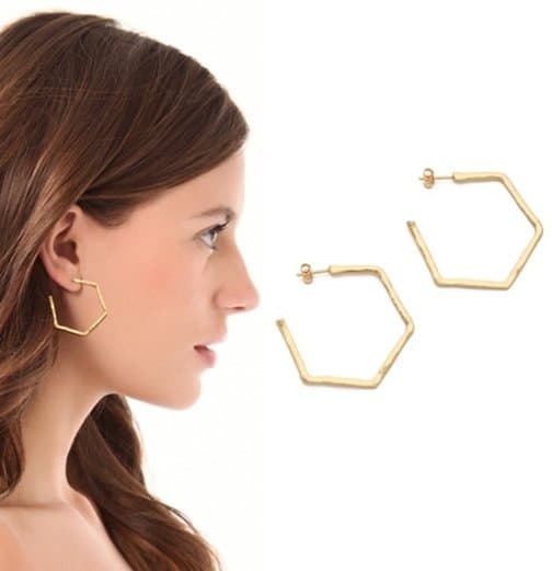 Add a geometric flair to your look with the Gorjana Honeycomb Hoop Earrings, blending modern design with classic elegance for $65