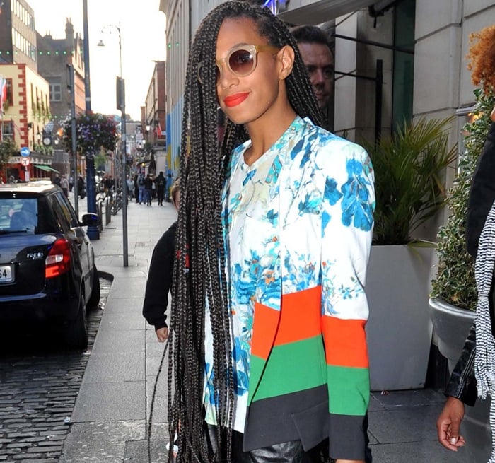 Solange Knowles wearing a birthday suit (literally) to celebrate her 27th birthday in Dublin, Ireland, on June 24, 2013