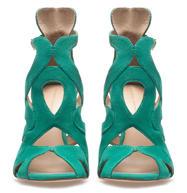 Zara Strappy High-Heel Sandals in Green