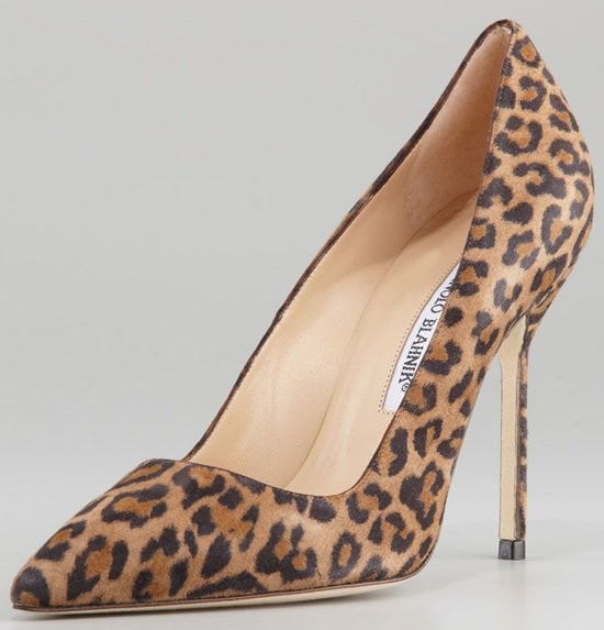 Manolo Blahnik BB 105mm Pumps in Leopard Suede