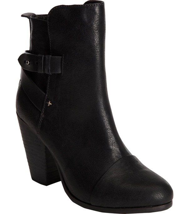 Rag  Bone "Kinsey" Black Leather Ankle Boots