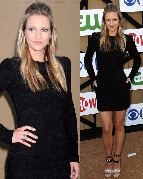A.J. Cook wears her hair half-up, half-down at the 2013 CW, CBS and Showtime Summer TCA Party