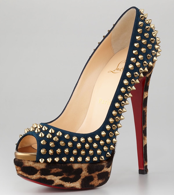 Christian Louboutin Lady Spiked Leopard Platform Pumps