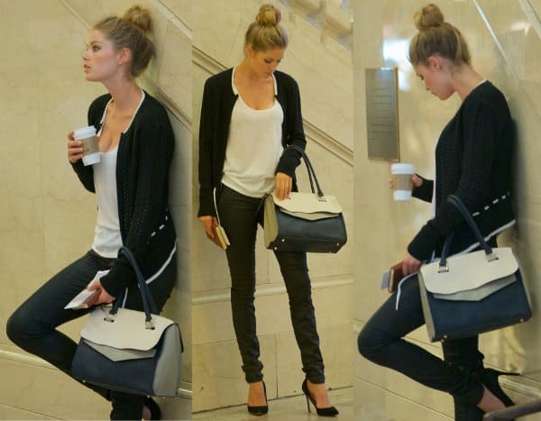 Doutzen Kroes dazzles in Victoria's Secret urban wear during a bustling photo shoot at New York City's Grand Central Terminal on July 20, 2013
