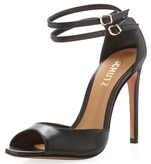 Schutz Shen Double Ankle-Wrap Sandal in Pesto