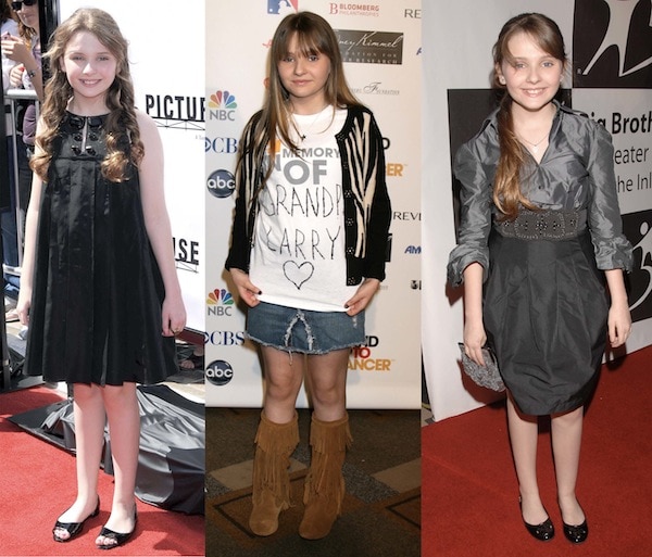 Little Miss Sunshine star Abigail Breslin attends red-carpet events in 2008, favoring age-appropriate dresses paired with simple ballet flats as her early style began to take shape during her rise as one of Hollywood's most recognizable young actresses