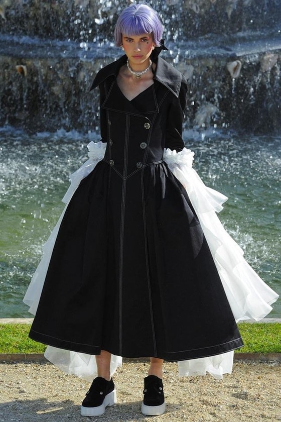 Velvet creepers and denim dress from Chanel's Cruise 2013 collection