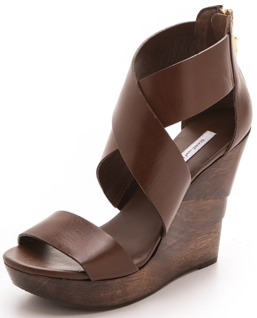 Diane von Furstenberg 'Opal' Wedge Sandals in Mink