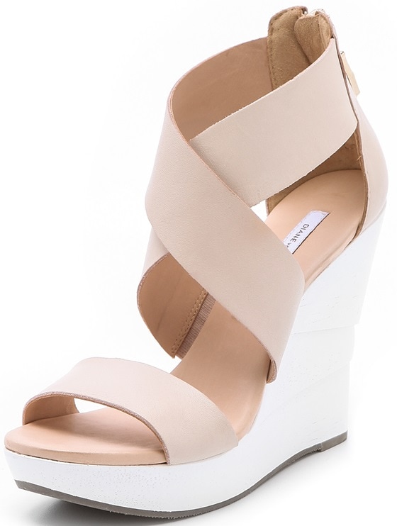Diane von Furstenberg 'Opal' Wedge Sandals in Pumice