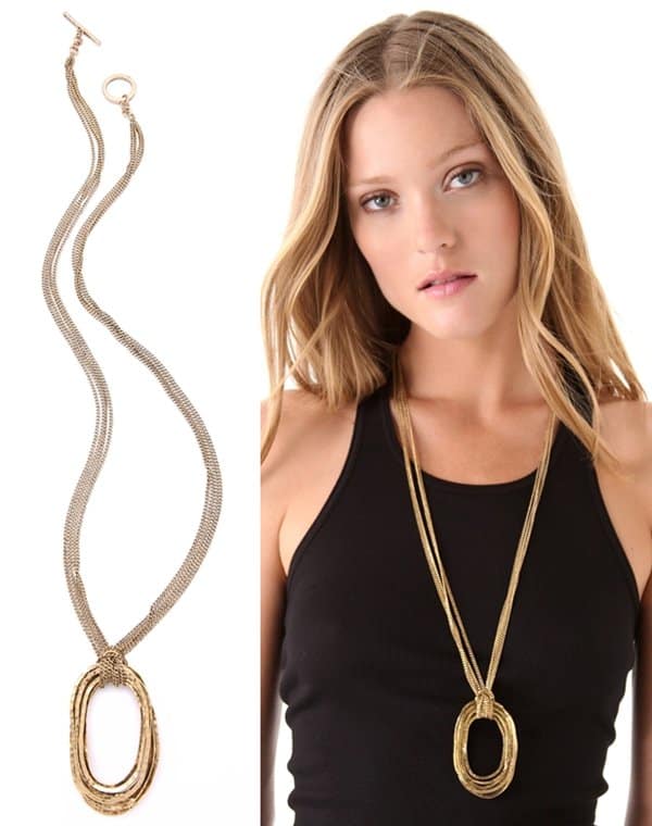 Citrine by the Stones Large Wire Pendant Necklace