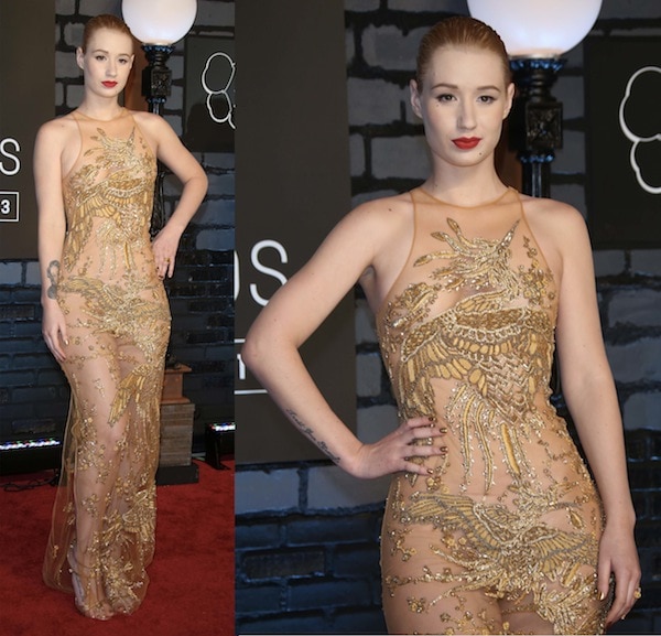 Iggy Azalea in a golden-girl look at the 2013 MTV Video Music Awards