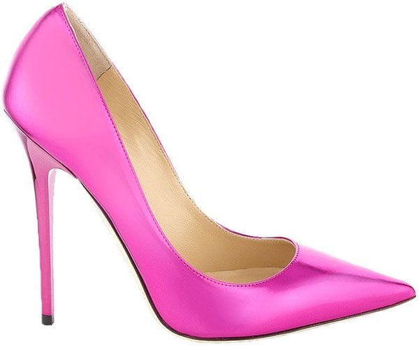 Radiant in pink: Jimmy Choo 'Anouk' pumps adding a pop of color
