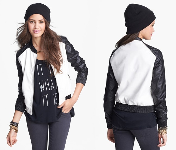 Jolt Faux Leather Colorblock Jacket