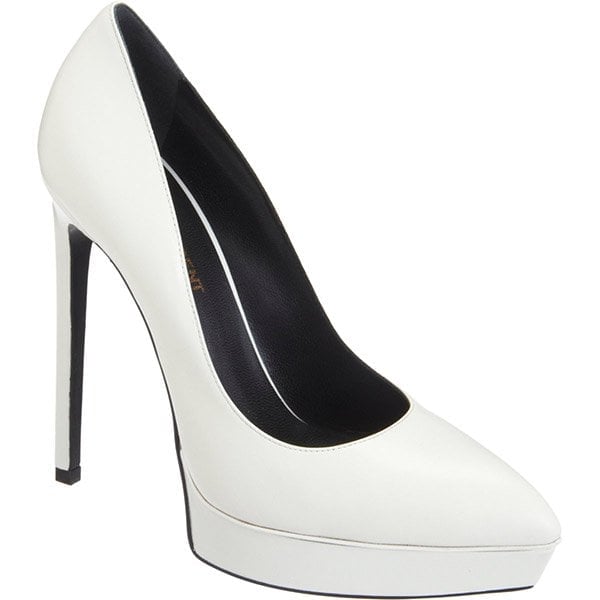 The classic Saint Laurent "Janis" pumps—a favorite of Miley Cyrus—elevate any look with their sleek pointed toe and daring platform heel