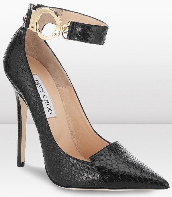 Jimmy Choo "Devote" Handcuff Ankle-Strap Pumps
