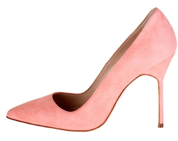 Manolo Blahnik 'BB' Pumps in Coral Suede