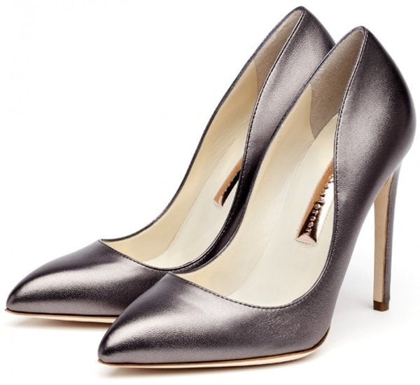 Rupert Sanderson 'Elba' Pumps in Anthracite Nappa Leather