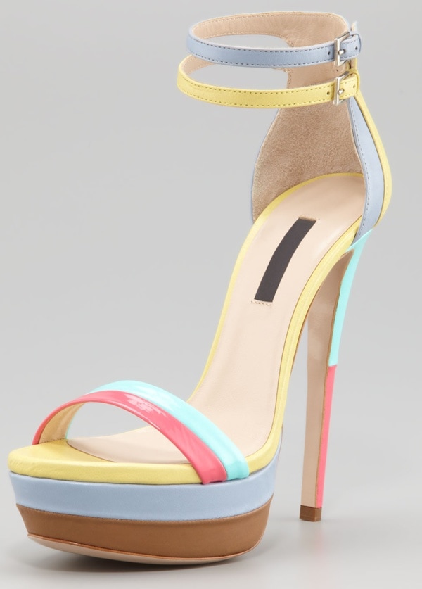 Ruthie Davis "West Palm" Platform Sandals in Strawberry Multi