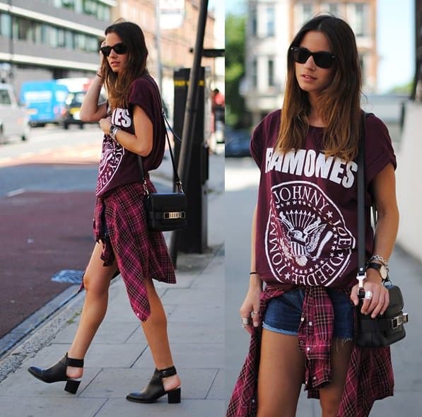 Zina Charkoplia shows off her Proenza Schouler mini bag