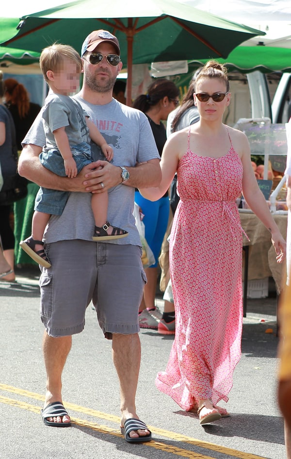 Actress Alyssa Milano celebrating her son Milo's second birthday with husband David Bugliari in Los Angeles on September 1, 2013
