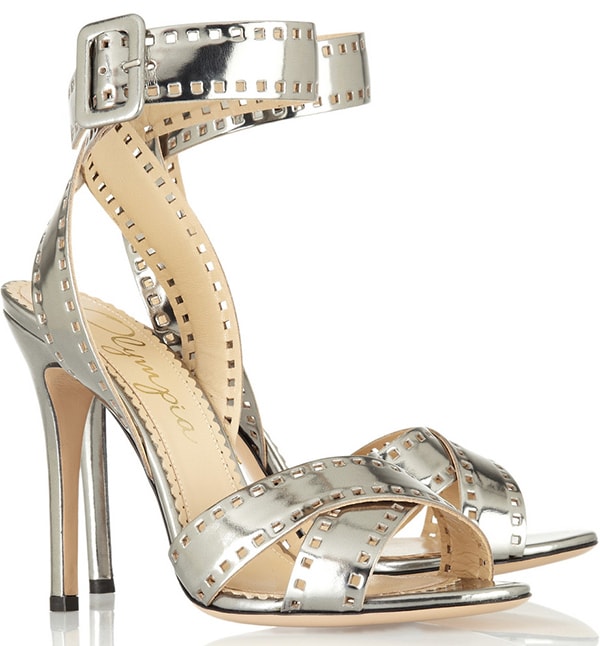 Charlotte Olympia "Take 110" Metallic-Leather Sandals