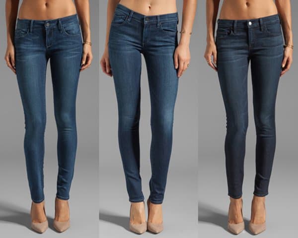 Get Miranda Kerr’s US Open style with these top skinny jeans picks, from left to right: Black Orchid, Citizens of Humanity Avedon, Genetic Denim Shya