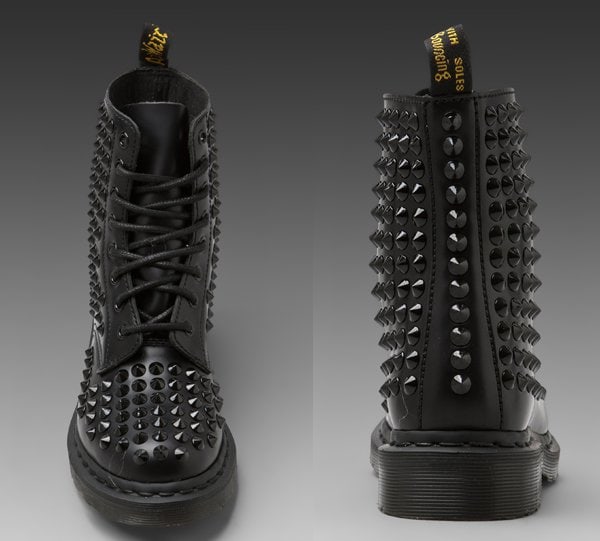 Covered in black metal studs from toe to heel, the Dr. Martens Spike All Stud 8-Eye Boots transformed the brand's iconic 8-eye silhouette into a statement-making take on the classic combat boot