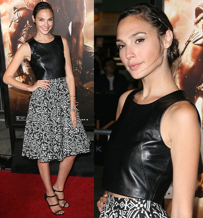 Gal Gadot wears her hair in a braided updo