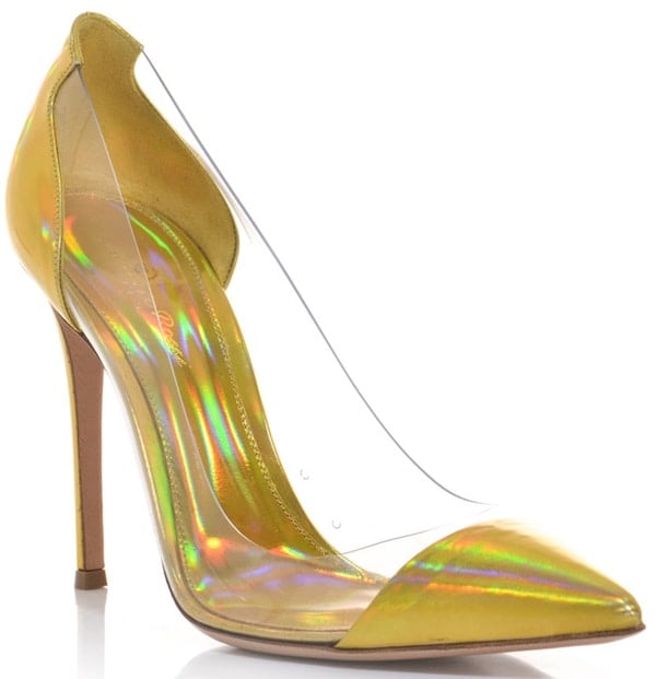 Hologram Gold Gianvito Rossi Leather and PVC Pumps data-lazy-srcset=