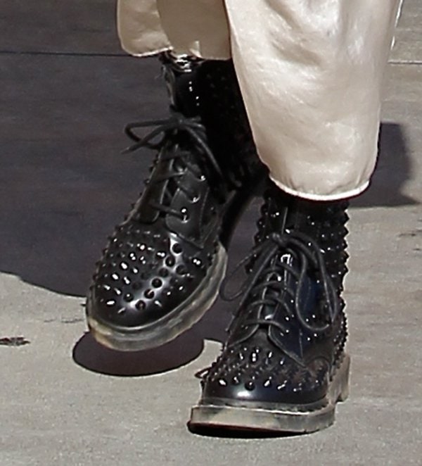 Gwen Stefani’s spiked Doc Martens are the perfect statement piece for her rocker-chic look