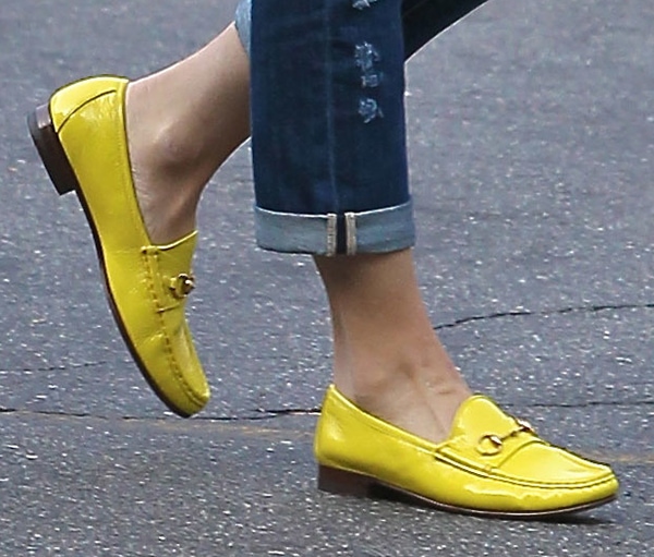 Stepping Out in Style: Gwen Stefani lights up the street with her striking yellow Gucci loafers