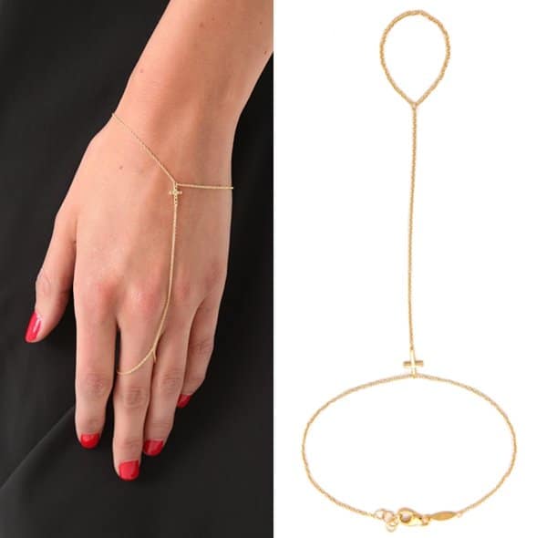 Jacquie Aiche Mini Cross Chain Finger Bracelet