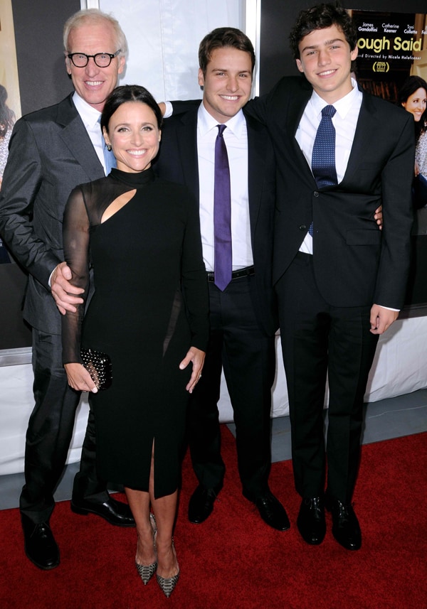 Brad Hall, Julia Louis-Dreyfus, Henry Hall and Charles Hall attend the "Enough Said" New York Screening at Paris Theater on September 16, 2013 in New York City