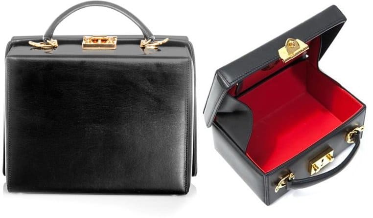 Mark Cross Grace Leather Box Bag in Black