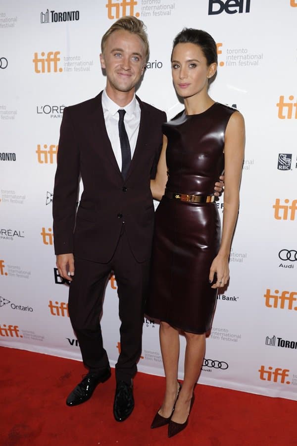 Tom Felton, who stands at 5ft 8½ (174 cm), appears only slightly taller than Jade Olivia in heels—proof that a great pair of pumps can easily level the playing field
