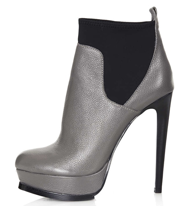 Topshop Amoure Neoprene Boots Grey