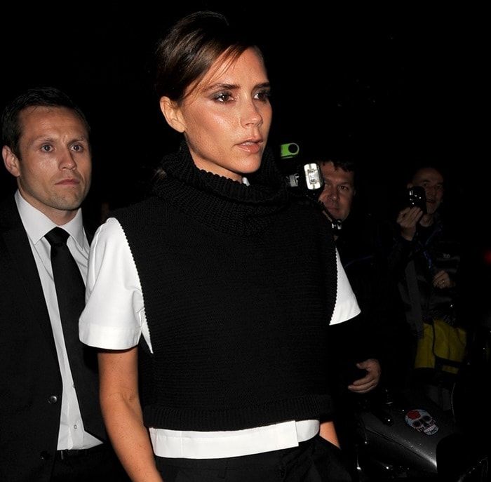 Victoria arriving at a dinner hosted by British Vogue in London