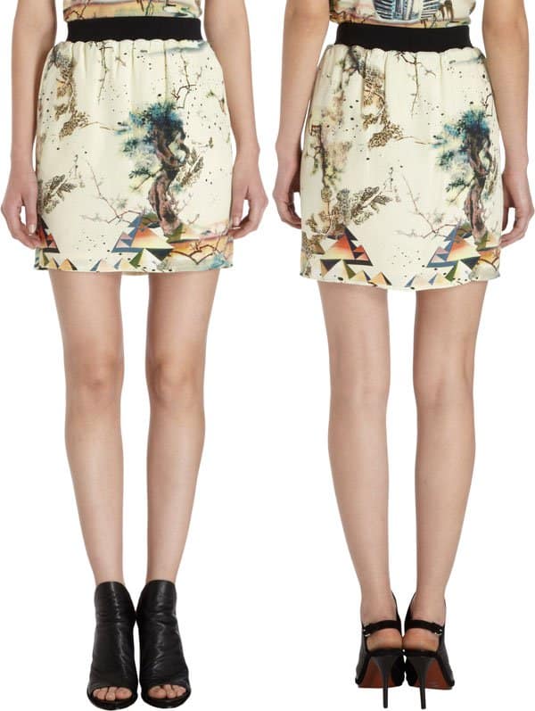 Balenciaga Sphinx Print Mini Skirt