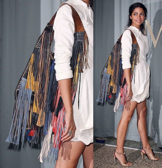 Camila Alves arriving at the launch of her Muxo handbag collection at Kitson in Los Angeles on August 7, 2008
