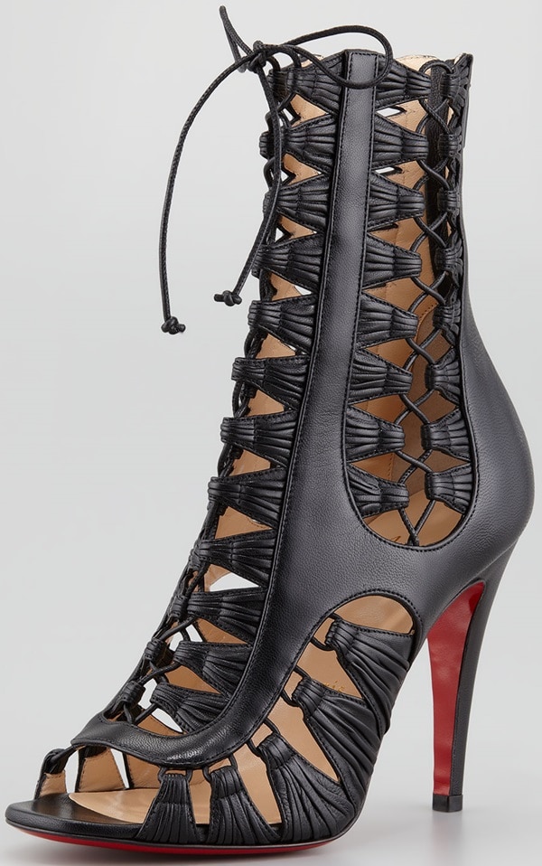 Christian Louboutin Azimut Caged Leather Booties