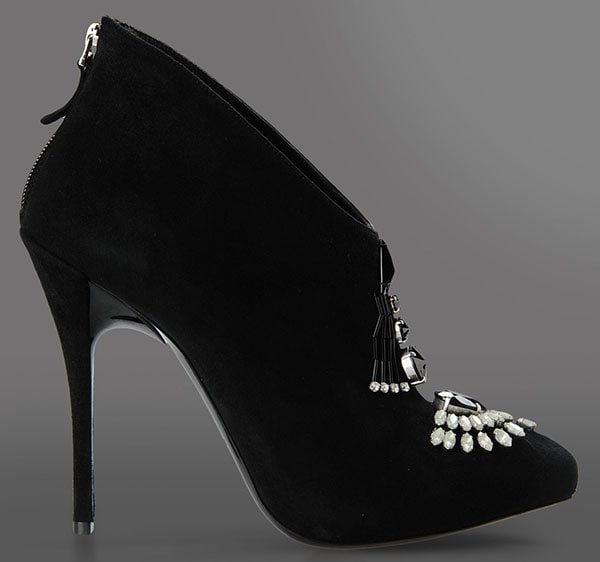 Another perspective of the stunning Emporio Armani ankle boots showcasing the intricate details and craftsmanship that add an edge to any outfit