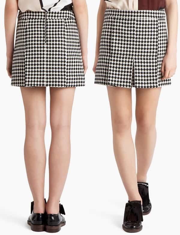 Marni Checked Mini Skirt in Black/White