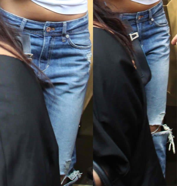 Selena Gomez wearing rugged HM distressed boyfriend jeans
